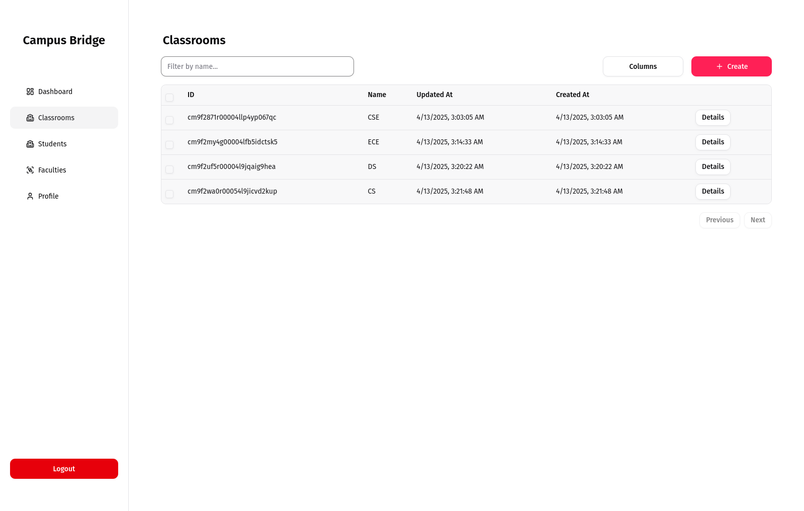 Campus Bridge Dashboard